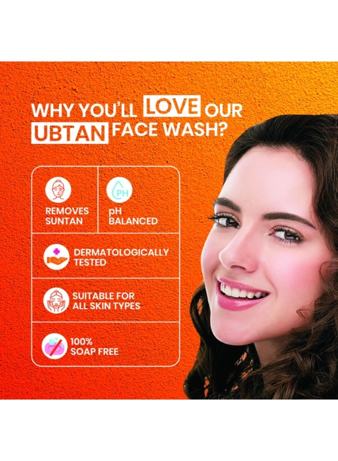 DABUR Kesar Ubtan Face Wash-100ml | Enriched with Natural Turmeric, Niacinamide & Saffron to Brighten, Tone and gently Exfoliate Skin | For Removing Tan, Dark Spots, Dirt & Impurities - Image 4
